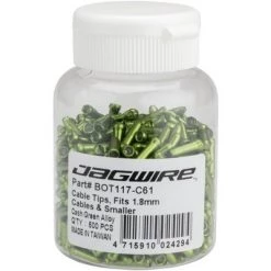 Jagwire Standard 1.8mm Cable End Crimps, Color Green Anodized, 500 count bottle