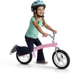 Radio Flyer 800X Glide and Go Kids Pedal Free Beginner Balance Bike with Adjustable Seat Height and Bell, Ages 2.5 to 5 Years Old, Pink
