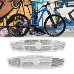 X AUTOHAUX Plastic Clip-on Reflective Warning Reflector for Bike Bicycle Accessories 4.21"x1.06"x0.51" White 2pcs