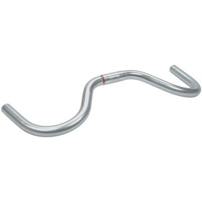Nitto Moustache Handlebar: 25.4mm Bar Clamp 515mm Width Alloy Silver