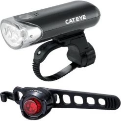 CatEye HL-EL135N Headlight and Black Orb Rear Bicycle Light Combo Kit