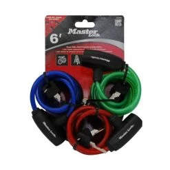 Master Lock 3pk 6' Keyed Cable