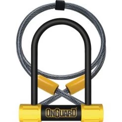 OnGuard BullDog Series U-Lock 3.5 x 5.5" Black/Yellow with cable