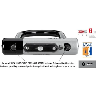 Kryptonite KryptoLok U-Lock 4 x 9" Black with Cable - Image 2