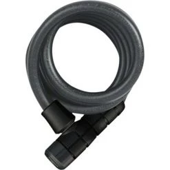 ABUS Booster 6512 Keyed Coiled Cable Lock 180cm x 12mm With Mount Black bike