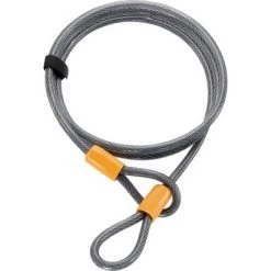 OnGuard Akita Cable 7' x 10mm Gray Orange Flexible Steel Heavy Duty Non-Coiled