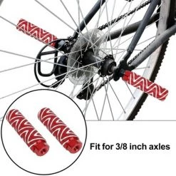 X AUTOHAUX Pair Aluminum Alloy Wave Stripes Axle Rear Foot Pegs Footrests Bike Pedals