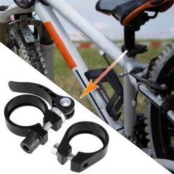 X AUTOHAUX 1 Set Bike Bicycle Seat Post Clamp Quick Release Alumium Alloy 31.8 Black