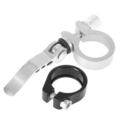 X AUTOHAUX 1 Set Bike Seat Post Clamp Quick Release Alumium Alloy 28.6 Silver Tone - Image 4