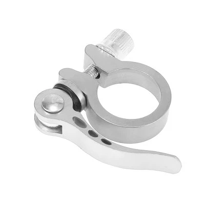 X AUTOHAUX 1 Set Bike Seat Post Clamp Quick Release Alumium Alloy 28.6 Silver Tone - Image 5