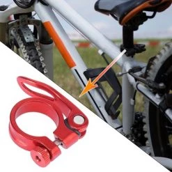 X AUTOHAUX 2 Pcs Bike Bicycle Seat Post Clamp Quick Release Alumium Alloy 31.8 Red