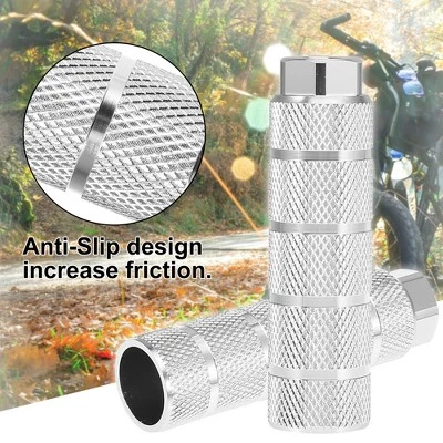 Unique Bargains 1 Pair Aluminum Alloy Stripe Cylinder Axle Rear Foot Pegs Footrests for BMX MTB Bicycle Bike Pedals 3.94"x1.10" - Image 3