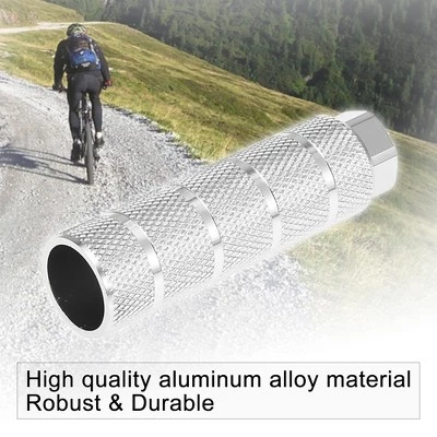 Unique Bargains 1 Pair Aluminum Alloy Stripe Cylinder Axle Rear Foot Pegs Footrests for BMX MTB Bicycle Bike Pedals 3.94"x1.10" - Image 4