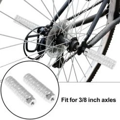 Unique Bargains Aluminum Alloy Wave Stripes Axle Rear Foot Pegs for BMX MTB Bicycle Bike Pedals Silver Tone 3.94"x1.10" 1 Pair