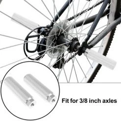 Unique Bargains Universal Aluminum Alloy Axle Rear Foot Pegs Footrests for BMX MTB Bike Bicycle Pedals Silver Tone 3.94"x1.10" 1 Pair