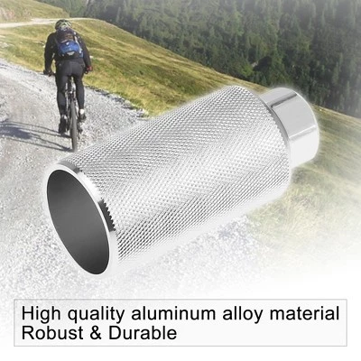 Unique Bargains Universal Aluminum Alloy Axle Rear Foot Pegs Footrests for BMX MTB Bicycle Bike Pedals Silver Tone 4.33"x1.97" 1 Pair - Image 4