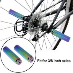 Unique Bargains Universal Aluminum Alloy Axle Rear Foot Pegs Footrests Fit 3/8 Inch Axles Bike Pedals 3.94"x1.10" 1 Pair