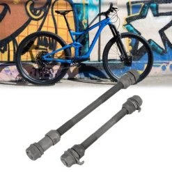 X AUTOHAUX 1 Set 9.5mm Wheel Hub Axle Front Rear Axle Solid Shaft Black for MTB Bicycle