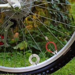 X AUTOHAUX Bicycle Wheel Spoke Wrench Bike Cycling Spanner Repair Tool Set Silver Tone Red