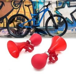 X AUTOHAUX 2 Pcs Red Rubber Squeeze Bulb Hooter Bell Air Horn Trumpet for Bicycle Cycling