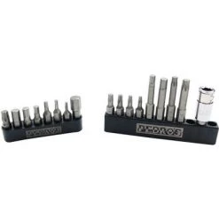 Pedro's Hex and Torx Bit Set II For Pedro's Torque Wrenches, 18 Piece Bit Set