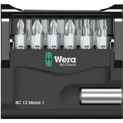 Wera Bit-Check 12 Metal 1 Bit Holder and Bit Set - 1/4" Drive
