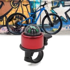 X AUTOHAUX Sport Bicycle Sound Compass 22mm Handlebar Safety Alarm Horn Bike Bells Red Black 3.1" x 1.6" 1 Pc