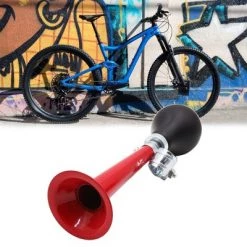 X AUTOHAUX Bicycle Air Horn Hooter Bugle Squeeze Rubber Bulb Trumpet Bell Bike Bells Red 8" x 2.3" 1 Pc