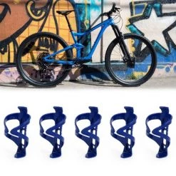 X AUTOHAUX Cycling Bike Bicycle Accessories Drink Water Bottle Cup Holder Mount Cage Blue 6 x 2.8 5 Pcs