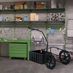 Aosom Bicycle Cargo Trailer with Removable Box and Waterproof Cover, Bike Wagon Trailer with Two 16in Wheels