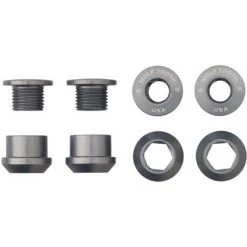 Wolf Tooth 1x Chainring Bolt Set - 6mm, Dual Hex Fittings, Set/4, Gun Metal