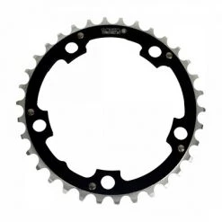 Origin8 Alloy Chainring 34T Ramped/Pinned 110mm 5-bolt Black/Silver