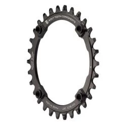Wolf Tooth 104 BCD Aluminum 34T Chainrings, Black, Drop-Stop A, 56g