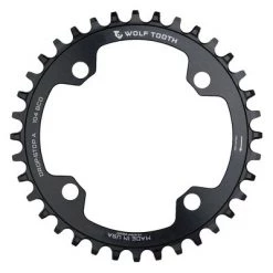 Wolf Tooth 104 BCD Aluminum 36T Chainrings, Black, Drop-Stop A, 60g