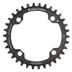 Wolf Tooth 104 BCD Aluminum 38T Chainrings, Black, Drop-Stop A, 66g
