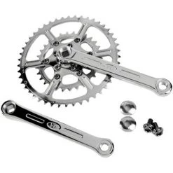 Velo Orange New Rando Crankset - 175mm, 8/9/10-Speed, 46/30t, 50.4 BCD, Square Taper JIS Spindle Interface, Polished
