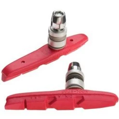 Kool-Stop Thinline V-Brake Pads One Piece Threaded Post for Linear Pull Red