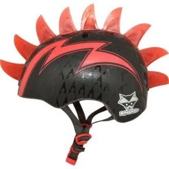Raskullz LED Bolt Light Up Mohawk Child Helmet - Black/Red