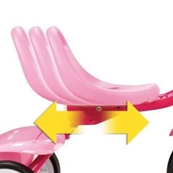 Radio Flyer 415PS Kids Readily Assembled Steel Framed Adjustable Beginner Fold 2 Go Trike with Spacious Storage Bin and Handle Streamers, Pink