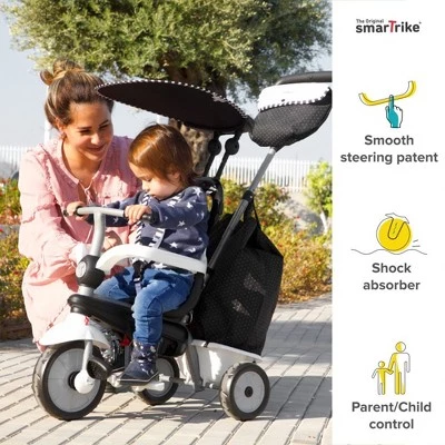 smarTrike 6654200 Kids Adjustable 4 in 1 Vanilla Plus Baby and Toddler Tricycle Push Ride On Toy for ages 15 Months to 3 Years, Black - Image 4
