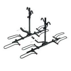 Pro-Series Pro Series 63138 Trailer Hitch Mount Folding Modular 2 or 4 Bike Carrier Rack, Fits 2 Inch or 1 1/4 Inch Hitch Receivers, Black
